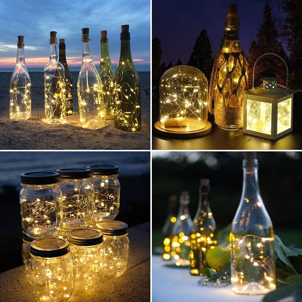 LE Flaschenlicht, 20 LEDs Weinflaschen Lichterkette, 8 Stück 2M Batter – Lepro DE