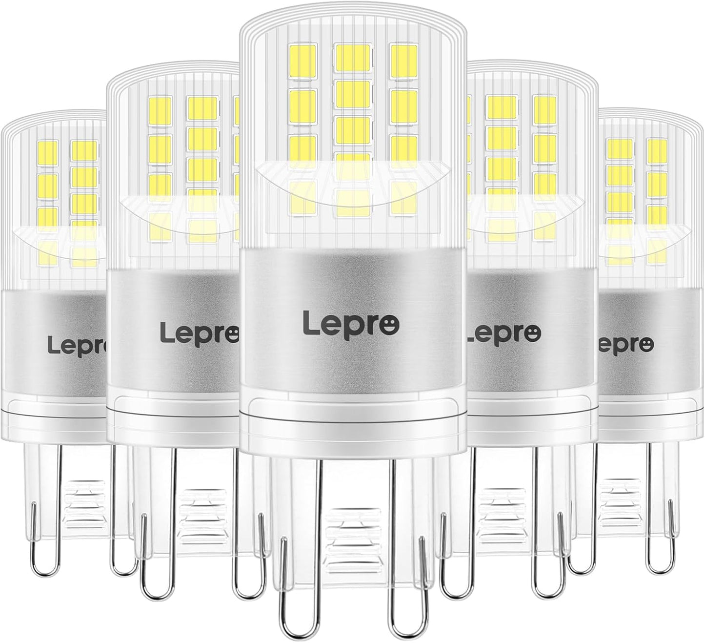 Lepro G9 LED Lampe, 3.8W 470 Lumen G9 Glühbirne, Kein Flackern und 6000k Kaltweiß G9 LED Leuchtmittel Birne Ersatz 40W G9 Halogenlampe, 300° Abstrahlwinkel, Nicht Dimmbar 5er Pack
