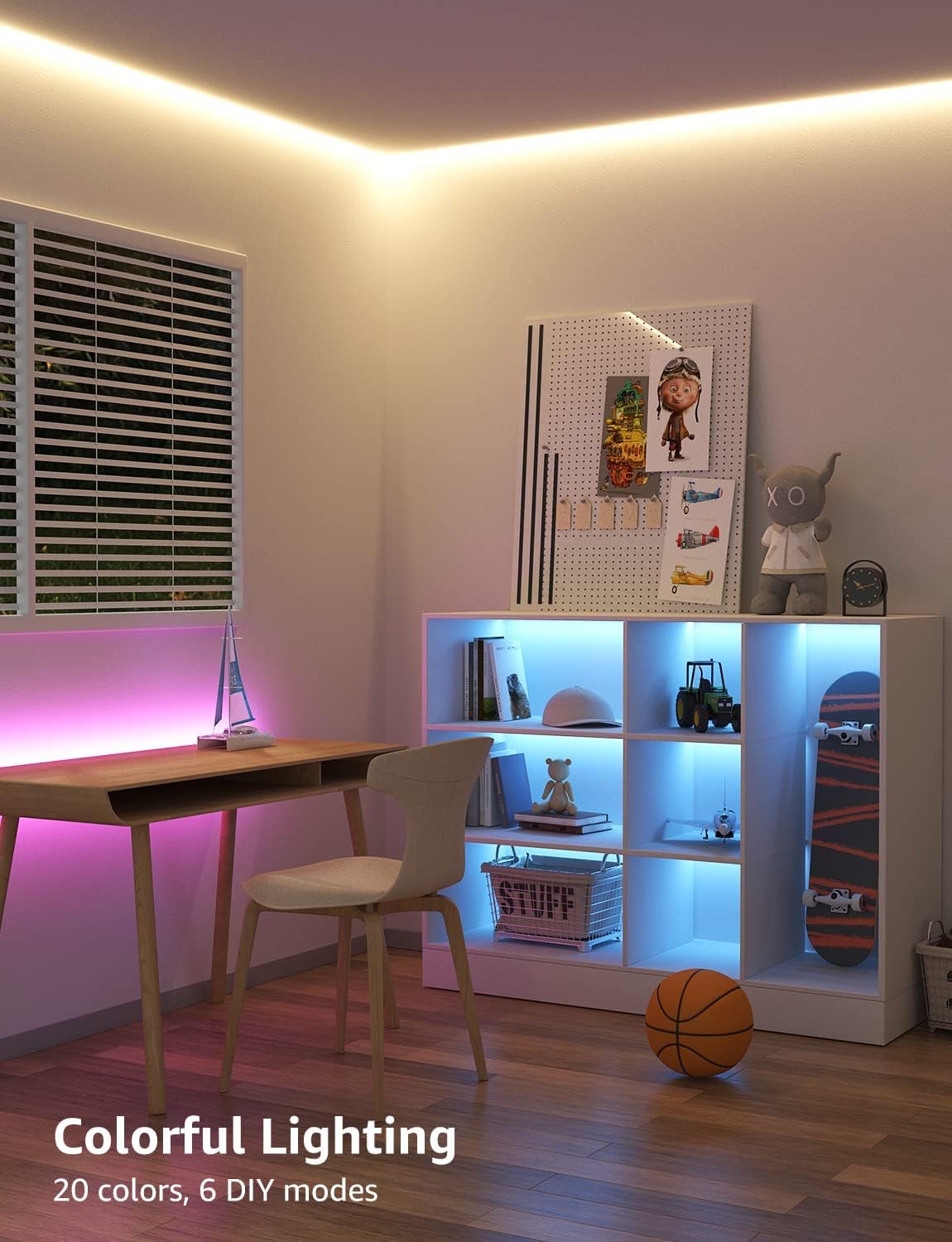 Lepro LED Strip 15M(2x7.5M) RGB Set, 5050 SMD 450 LEDs Streifen, 12V, LED Band Selbstklebend, Flexibel LED Lichtband, LED Lichterkette IP20, LED Leiste Kette Dimmbar, Netzteil und Controller enthalten
