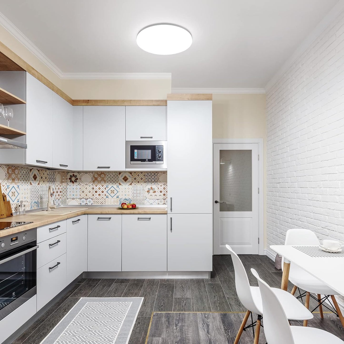 Lepro 24W LED Deckenlampe, LED Deckenleuchte IP54 Wasserfest, 5000K 2400LM Badezimmer Lampe, Rund Badlampe Decke, ideal für Bad Schlafzimmer Flur Küche Wohnzimmer , Kaltweiß, Ø28cm [Energieklasse F]