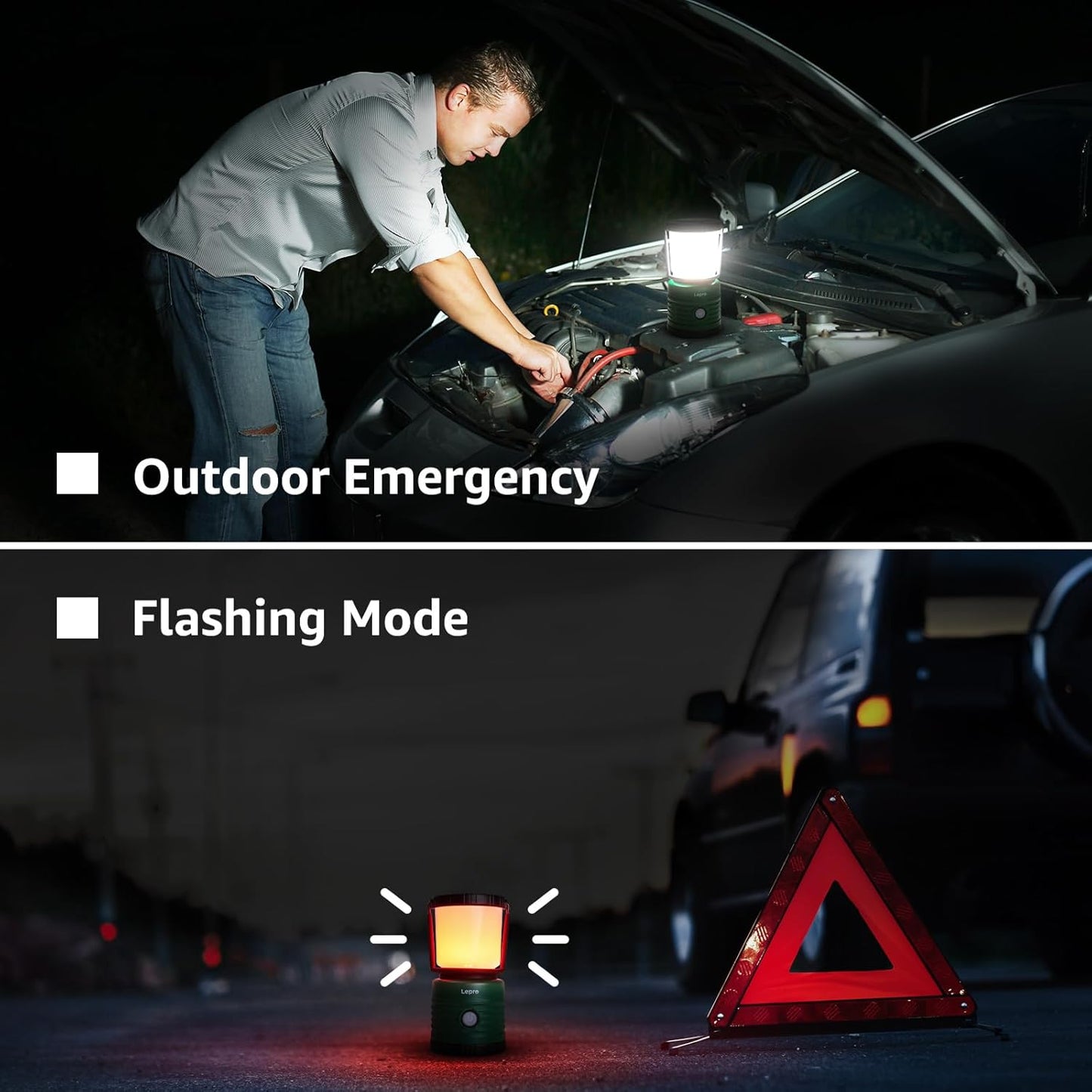 Lepro Campinglampe, Super Hell 1500 Lumen Außenleuchten, 4 Leuchtmodi batteriebetriebene Suchscheinwerfer, wasserfeste Notfallleuchte für Stromausfällen, Wandern, Notfall, Angeln und so weiter