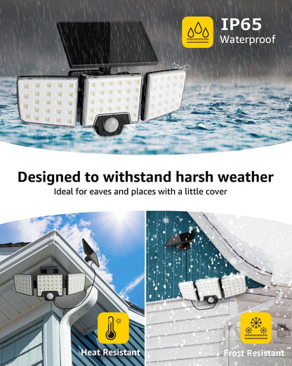 Lepro Solarlampen mit Bewegungsmelder Solar Außenleuchte Led Solar Strahler für Außen, mit Fernbedienung, 2 in 1, Separiert und Integriert, mit 2 Lichtmodi, IP65, für Hof, Garage, Solarleucht