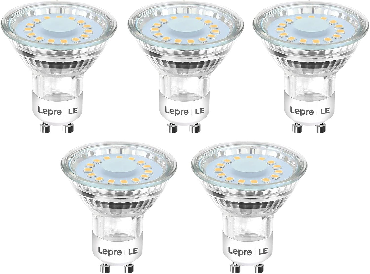 Lepro GU10 LED Warmweiss Energiesparlampen, 4W Ersetzt 50W Glühbirne, 325 Lumen 2700K GU 10 Led Lampen Warmweiß, Abstrahlwinkel 100° Flimmerfrei Strahler, Nicht Dimmbar Reflektor Birnen, 6er-Pack