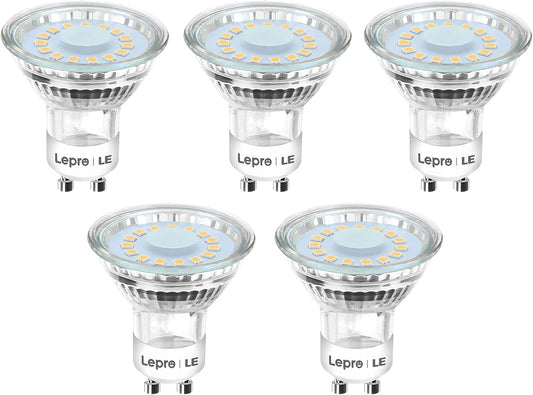 Lepro GU10 LED Warmweiss Energiesparlampen, 4W Ersetzt 50W Glühbirne, 325 Lumen 2700K GU 10 Led Lampen Warmweiß, Abstrahlwinkel 100° Flimmerfrei Strahler, Nicht Dimmbar Reflektor Birnen, 6er-Pack