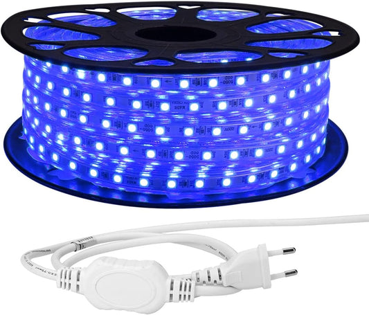LE 25M 230V RGB LED-Streifenlicht, 5050 SMD-LED-Bandlicht, mehrfarbig, Dimmbar, wasserdicht IP65, verzieren Weihnachten, Party und Hochzeit in Outdoor/Indoor