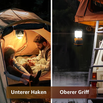 LE LED Campinglampe, Ultra Hell 1000 Lumen, 4 LeuchtmodiI Dimmbar Suchscheinwerfer, Batteriebetrieben Notfallleuchte f¨¹r Stromausf?llen, Wandern, Notfall, Ausf?lle und so weiter, 1 St¨¹ck, Orange