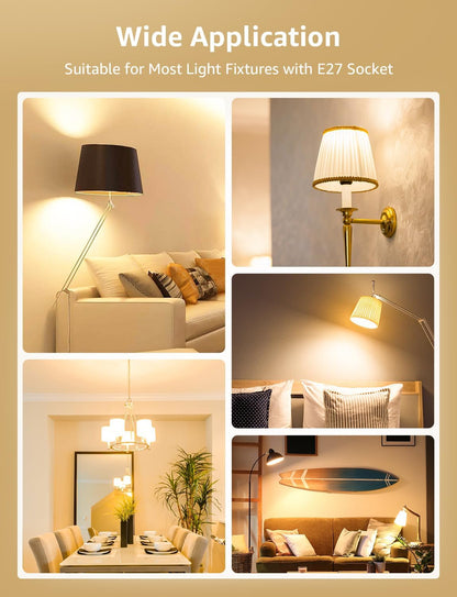 Lepro E27 LED Warmweiss Dimmbar Glühbirne, 8.5 Watt 806 Lumen Leuchtmittel, ersetzt 60W Halogenlampe, 2700K Warmweiß, A60 LED Birne Lampe, 180°Abstrahlwinkel, Energiesparlampe, 6 Stück