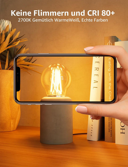 Lepro Energieklasse A E27 LED Warmweiss, 2.2W 470 Lumen Glühbirne E27, Nicht Dimmbar, G45 Led Birne, 2700 Kelvin Warmweiß, 300° Abstrahlwinkel Energiesparlampe, ersetzt 40W Leuchtmittel, 4 Stück