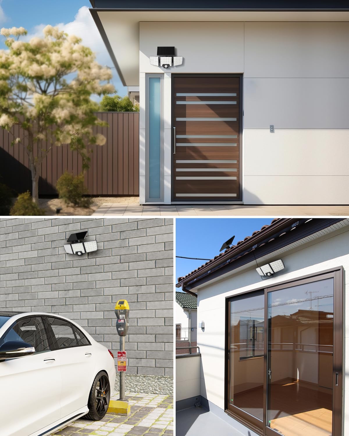 Lepro Solarlampen mit Bewegungsmelder Solar Außenleuchte Led Solar Strahler für Außen, mit Fernbedienung, 2 in 1, Separiert und Integriert, mit 2 Lichtmodi, IP65, für Hof, Garage, Solarleucht