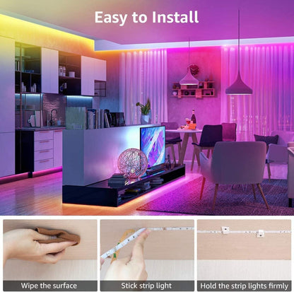 LE LED Strip 5m Selbstklebend, LED Streifen RGB 300 Stück 5050 LEDs Super Hell, 12V LED Band Farbwechsel Deko Leiste mit Netzteil Fernbedienung Lichtband für Haus Küche Feiertag