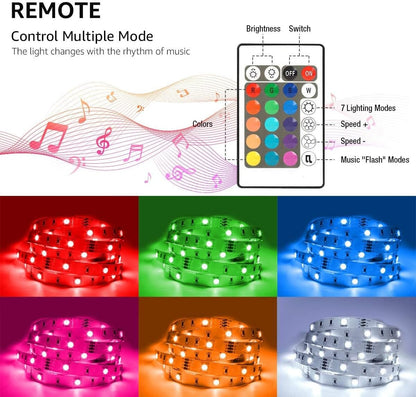 Lepro LED MagicColor Strip 20M(2x10M), 600 LEDs Streifen Lichterkette, Musik Band mit Fernbedienung, Lichtband Wasserdicht IP65 für Weihnachten