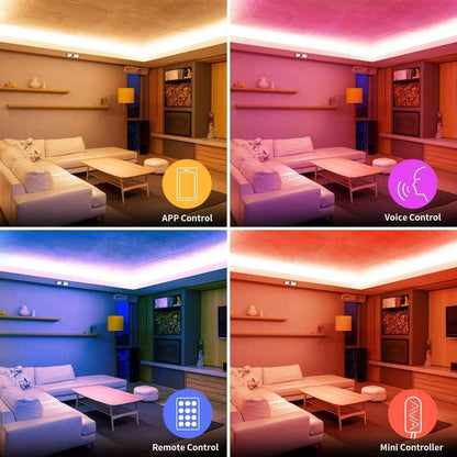 LE Smart LED Strip 10M, 2x5M, Musik Sync, RGB 300 LEDs, Wifi LED Streifen, Superhell 5050 Selbstklebend Lichtband Wlan, Lichterkette mit Fernbedienung, Kompatibel mit Alexa, App, Google Home