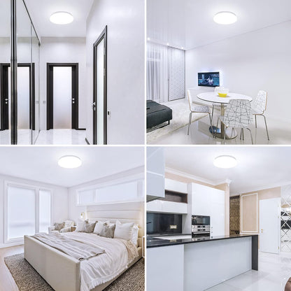 Lepro Deckenlampe 18W, LED Deckenleuchte Bad 1200LM Ø28cm 5000K für Badezimmer Flur Küche Wohnzimmer Schlafzimmer Balkon Licht, Rund Kaltweiß Badezimmerlampe, LED Panel Flach Lampe, IP20 Badlampe