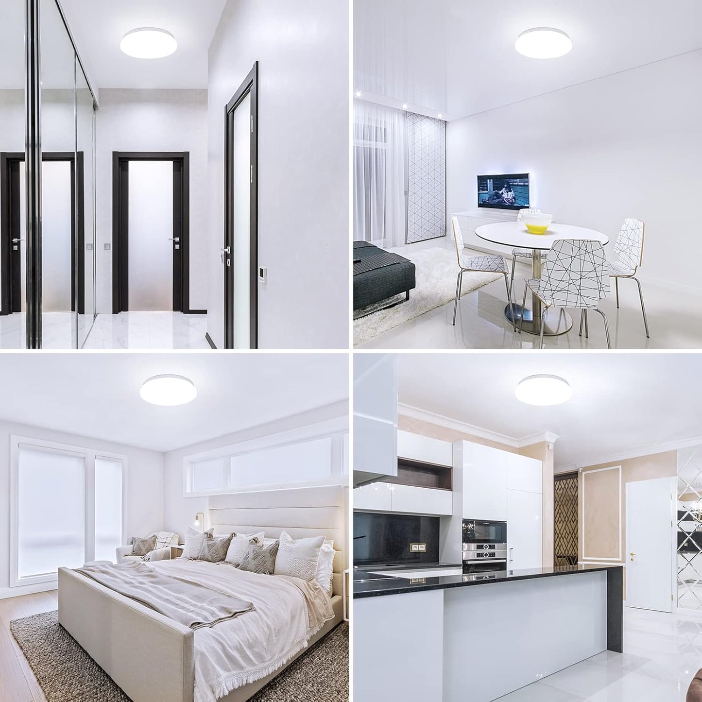 Lepro LED Deckenlampe 18W, LED Deckenleuchte IP20 Wasserfest, 3000K 1850LM Badezimmer Lampe, Rund Badlampe Decke, ideal für Bad Schlafzimmer Flur Küche Wohnzimmer Balkon, Warmweiß, Ø28cm