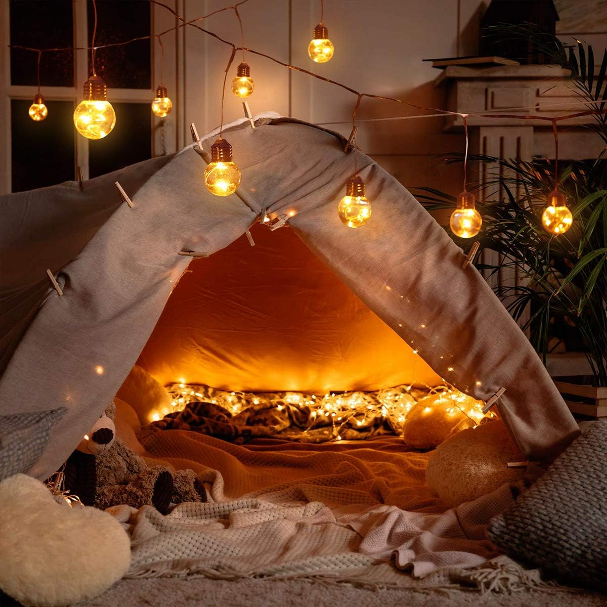 LE Lichterkette Gl¨¹hbirnen Au?en, 7.8M 25LEDs G45 Lichterkette Aussen mit Stecker, 4.5W Warmwei? Lichterketten f¨¹r Garten, Party, Hochzeit, Balkon, Haus Deko, IP44 Wasserdichte