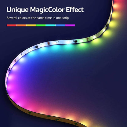 Lepro LED MagicColor Strip 20M(2x10M), 600 LEDs Streifen Lichterkette, Musik Band mit Fernbedienung, Lichtband Wasserdicht IP65 für Weihnachten
