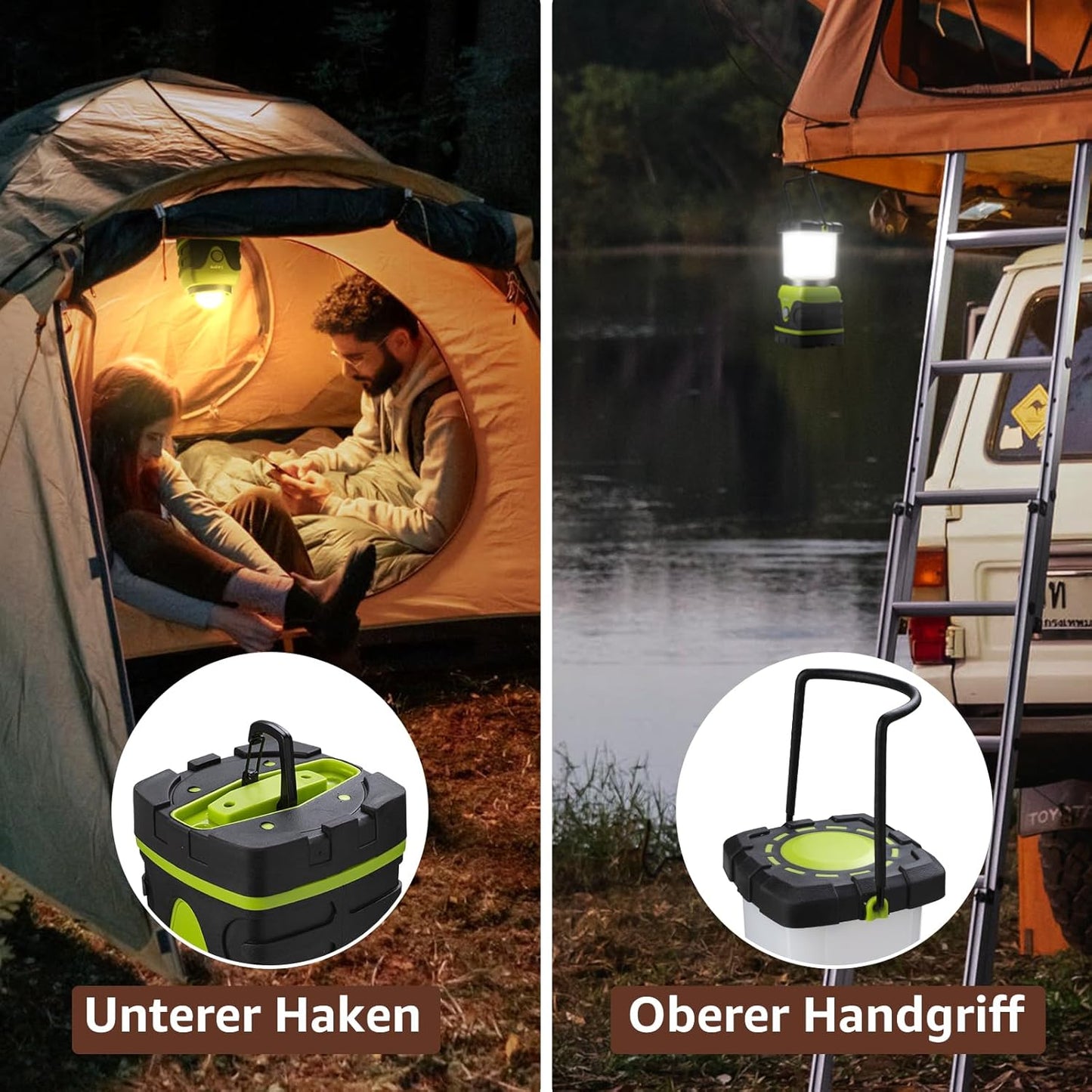Lepro LED Campinglampe Batteriebetrieben, Ultra Hell 1500 Lumen, 4 Modi & Dimmbar Camping licht, Notfallleuchte für Stromausfällen, Wandern, Notfall, Ausfälle und so weiter