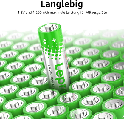 Lepro AA & AAA Batterien, 24 Stück AA + 24 Stück AAA, Alkaline Batterie 1,5V - Langlebig, Leistungsstark & Auslaufsicher, Ideal für Fernbedienungen, Spielzeug, Uhren, Taschenlampen UVM