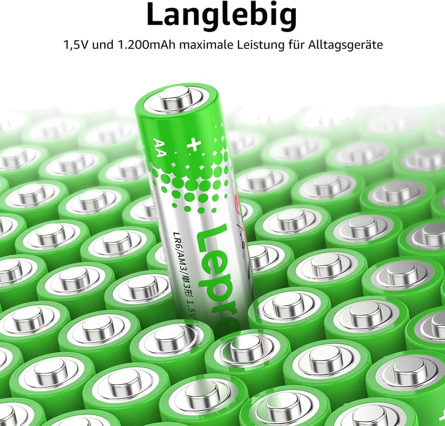 Lepro AA Batterien, 48 Stück, Alkaline Batterie AA mit 1.5V - Langlebig, Leistungsstark & Auslaufsicher, Ideal für Fernbedienungen, Spielzeug, Uhren, Taschenlampe UVM