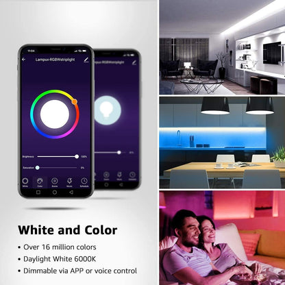 Lepro Smart LED Strip 5M Outdoor, RGBW Dimmbar 300 LEDs, LED Streifen Wifi, Wlan LED Band IP65 wasserdicht, LED Lichtband Außen, Kompatibel mit Alexa,App,Google Home