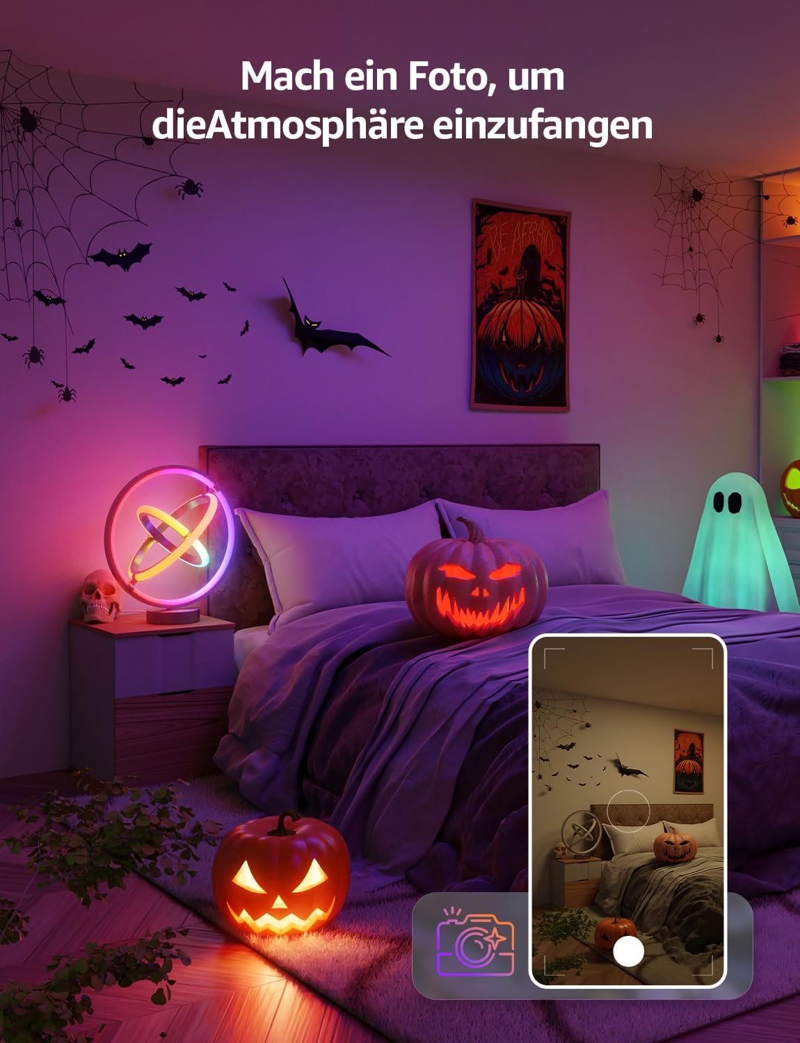 Lepro AI Smart Tischlampe TB1, Personalisierter KI-Lichtdesigner, Musik Sync/APP Sprachsteuerung Tischleuchte, Table Lampe Dimmbar, RGB+IC-Technologie, Kompatibel mit Alexa/Google, Keine Fernbedienung