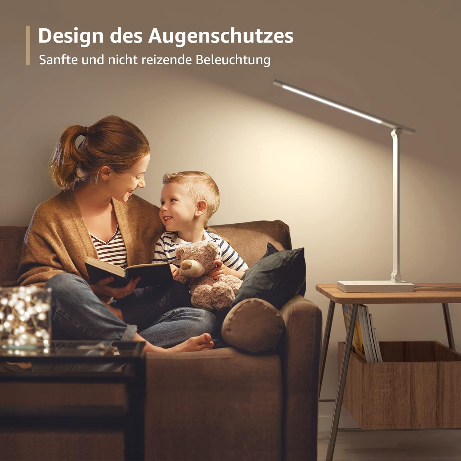 Lepro Schreibtischlampe, LED Tischlampe 15W, 655LM Tischleuchte 3 Farben und 5 Helligkeitsstufen Dimmbar mit USB-Anschluss, Schreibtischleuchte Augenschutz, Leselicht für Zimmer Büro, Weiß