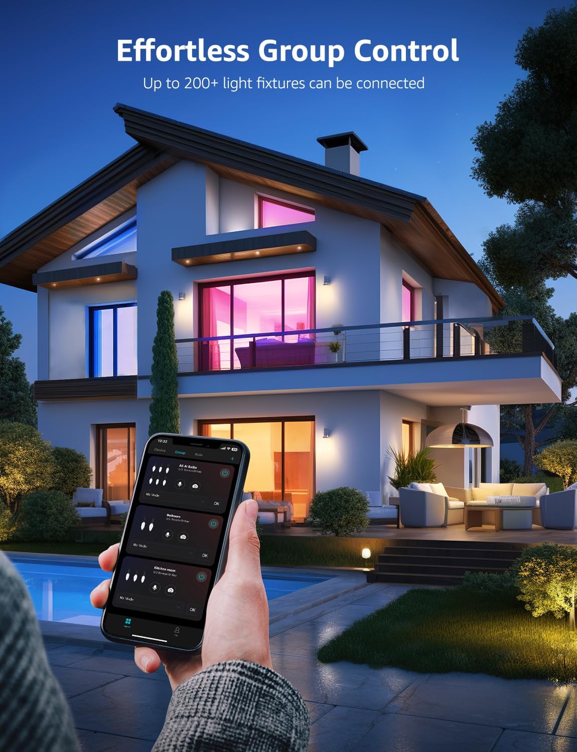 Lepro AI Smart Glühbirne BC1, E14 Smart LED Lampe 4.9W 470LM Dimmbar, Großes Sprachmodell LLM, Farbwechsel mit Musik Sync/Eingebautes Spracherkennung, Bluetooth Sofortige Kopplung, 2 Stück