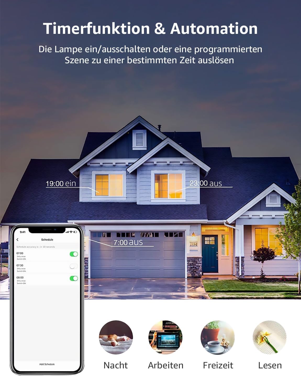 Lepro E27 Smart Lampe, 9W Smart Glühlampen WLAN LED Birnen WiFi LED Light Bulb 806LM Smart Home Lampen Dimmbare Birne, 2.4 GHz, Dimmbares Warmes Licht, Kompatibel mit Alexa Echo, Google Home, 1 Pack