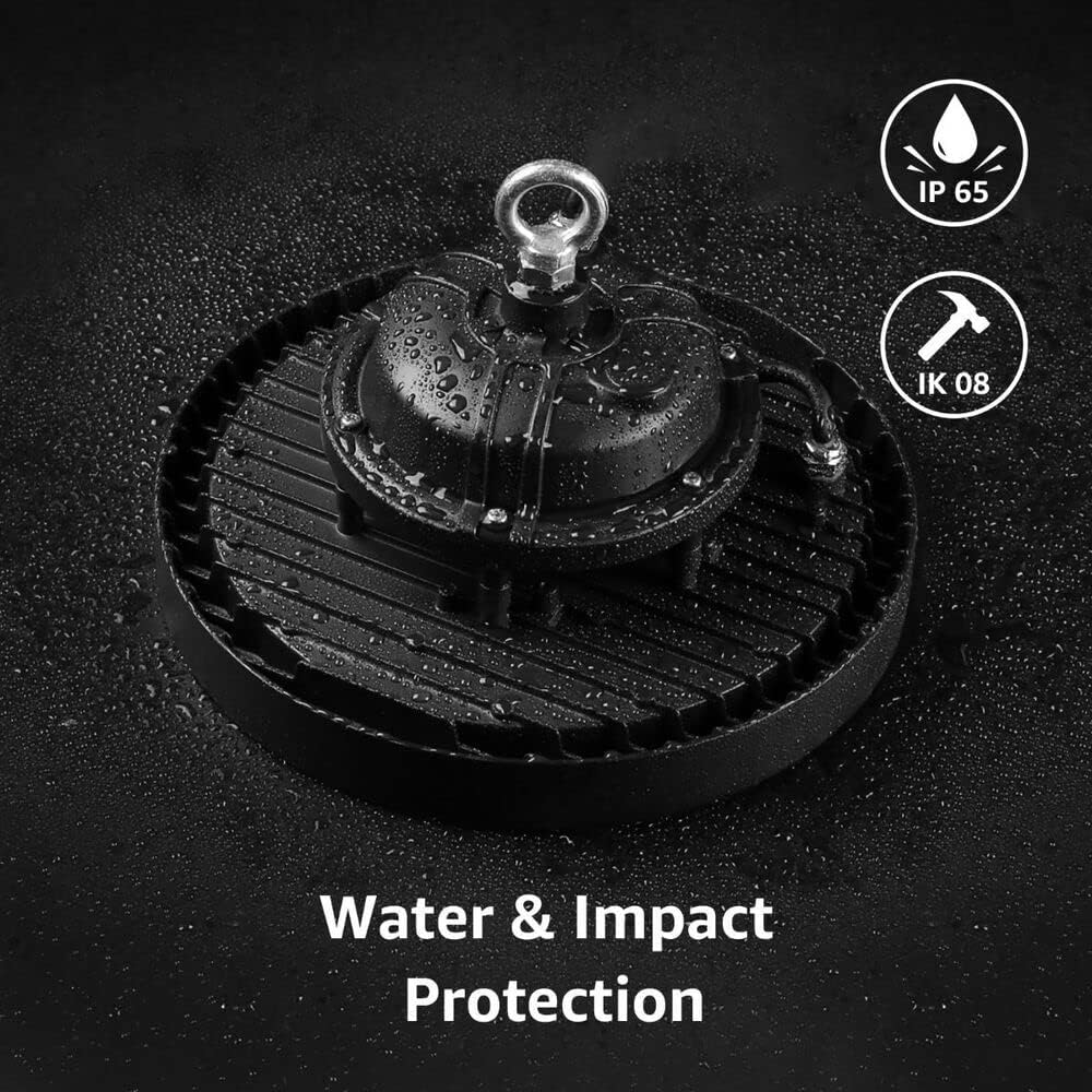 100W LED Hallenstrahler UFO, 140lm/W, IP65 & IK08, 4000K Neutralweiß, Entspricht 250W Halogen, für Lager, Fabrik, Garage, CE- und TÜV-geprüft, 5 Jahre Garantie