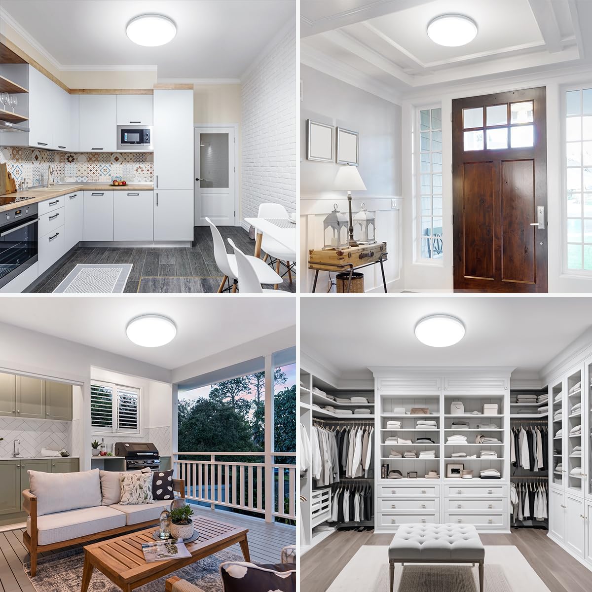 Lepro 24W LED Deckenlampe, LED Deckenleuchte IP54 Wasserfest, 6000K 2200LM Badezimmer Lampe, Rund Badlampe Decke, ideal für Bad Schlafzimmer Flur Küche Wohnzimmer, Kaltweiß, Ø26.5cm