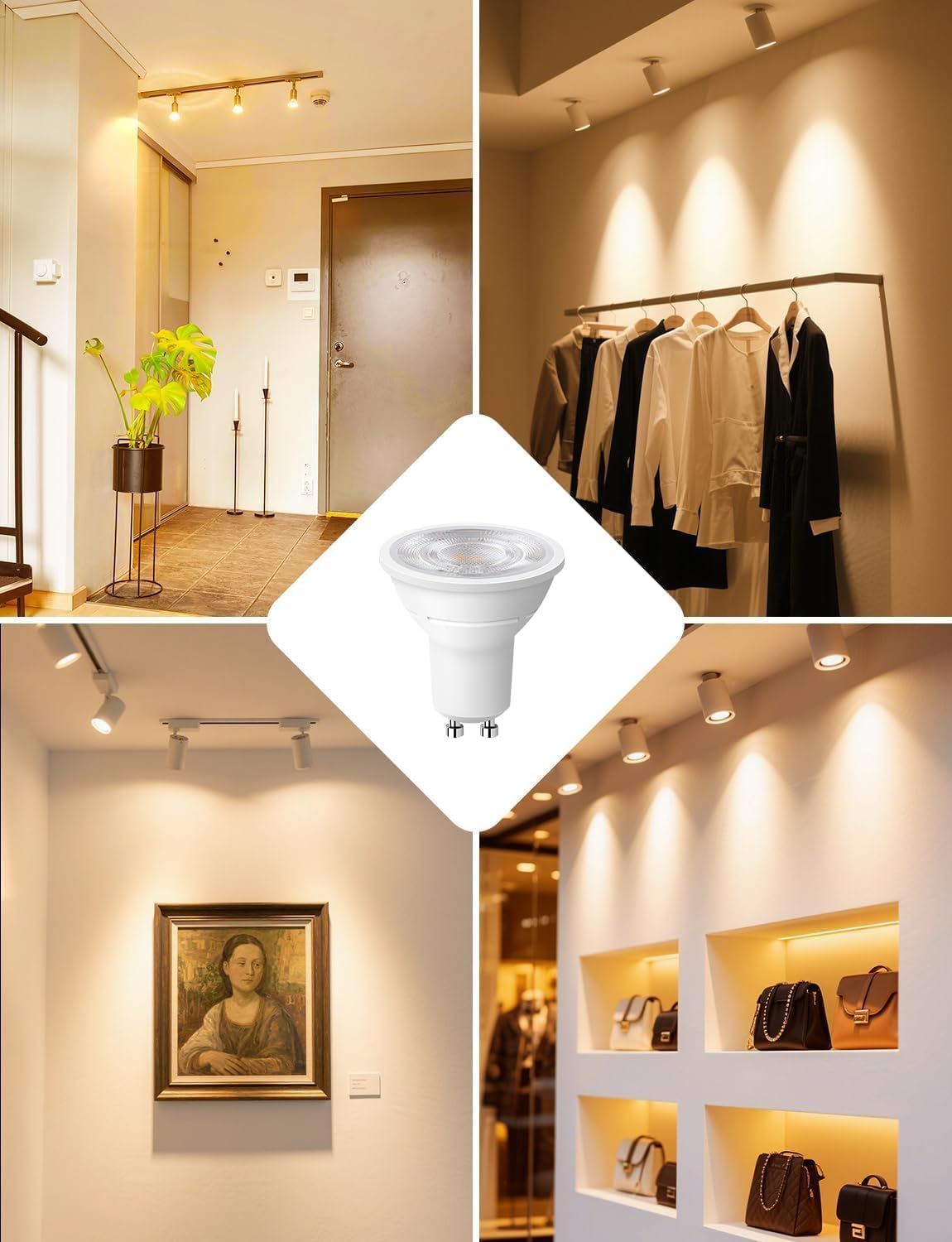 Lepro GU10 LED Warmweiss 2W Lampe, 2700K Warmweiß, 360 Lumen, 38° Abstrahlwinkel, Nicht dimmbar Reflektorlampe, Energiesparendes GU10 LED Leuchtmittel für Wohnzimmer, Küche, Schlafzimmer,4 Stück