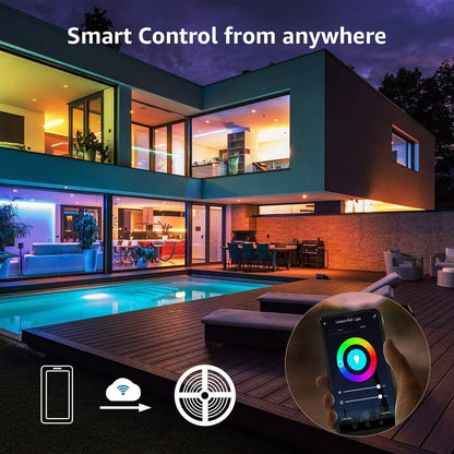 Lepro Smart LED Strip 5M Outdoor, RGBW Dimmbar 300 LEDs, LED Streifen Wifi, Wlan LED Band IP65 wasserdicht, LED Lichtband Außen, Kompatibel mit Alexa,App,Google Home