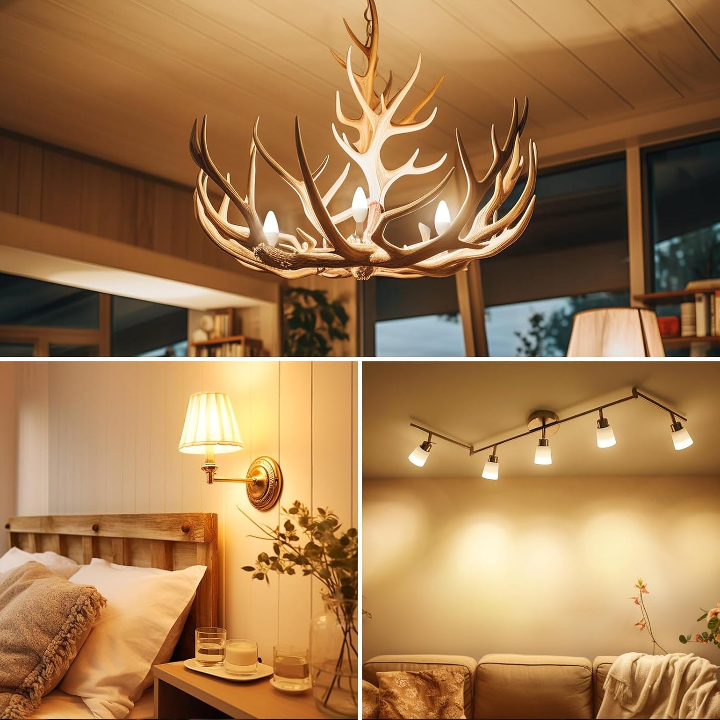 Lepro E14 LED Warmweiss, Glühbirne E14, 4.9W 470 Lumen, ersetzt 40W Glühlampe, C37 2700K Warmweiß Kerzenleuchten Nicht Dimmbar, 200° Leuchtmittel, 3 Stück