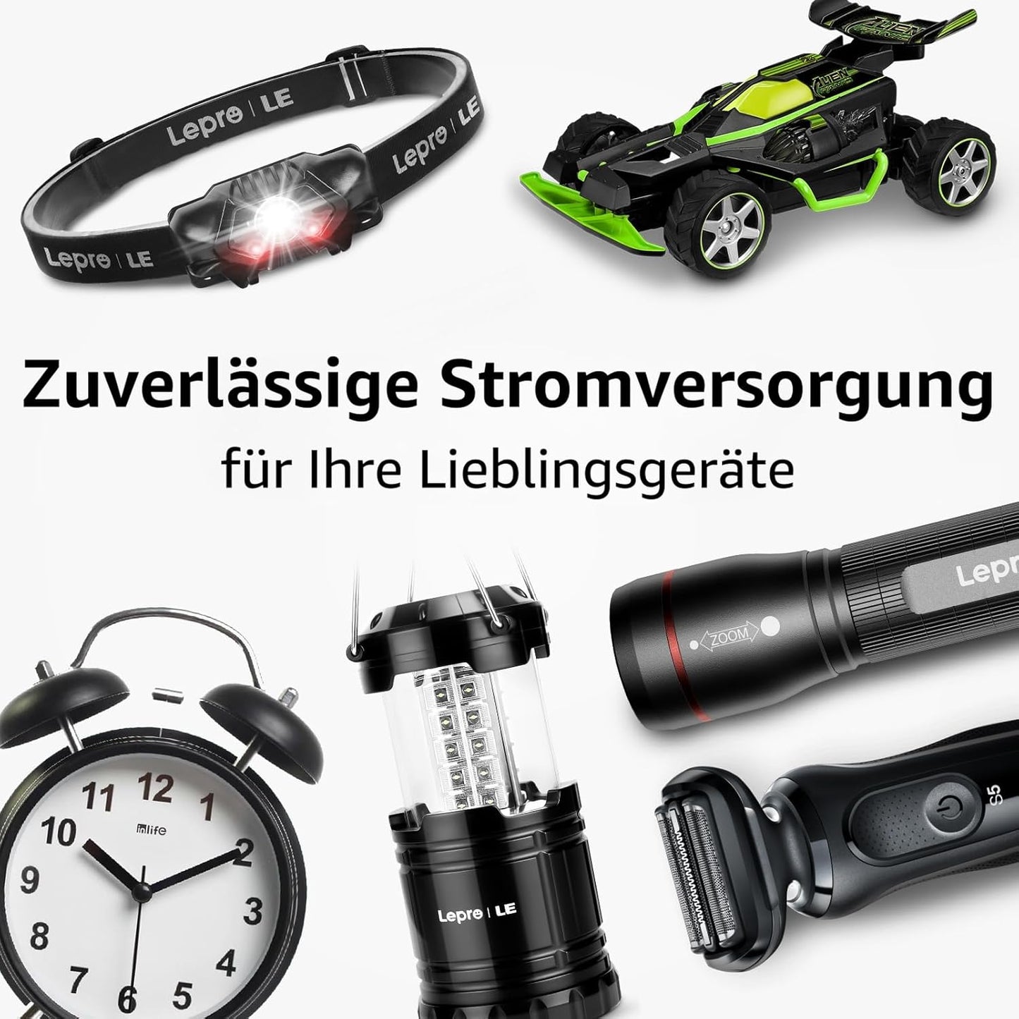 Lepro AA & AAA Batterien, 24 Stück AA + 24 Stück AAA, Alkaline Batterie 1,5V - Langlebig, Leistungsstark & Auslaufsicher, Ideal für Fernbedienungen, Spielzeug, Uhren, Taschenlampen UVM