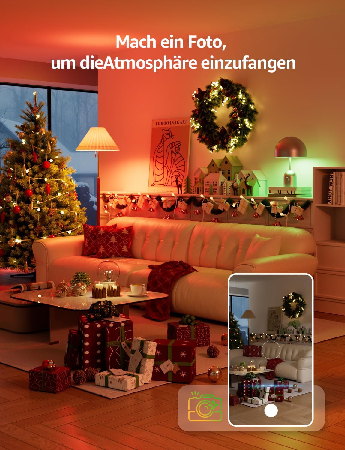 Lepro AI Smart Glühbirne BP1, G45 E14 LED Lampe Dimmbar 4.9W 470LM RGB+CCT, Personalisierter KI-Lichtdesigner mit Sprachsteuerung/Musik Sync, Kompatibel mit Alexa/Google, WiFi & Bluetooth, 2 Stück