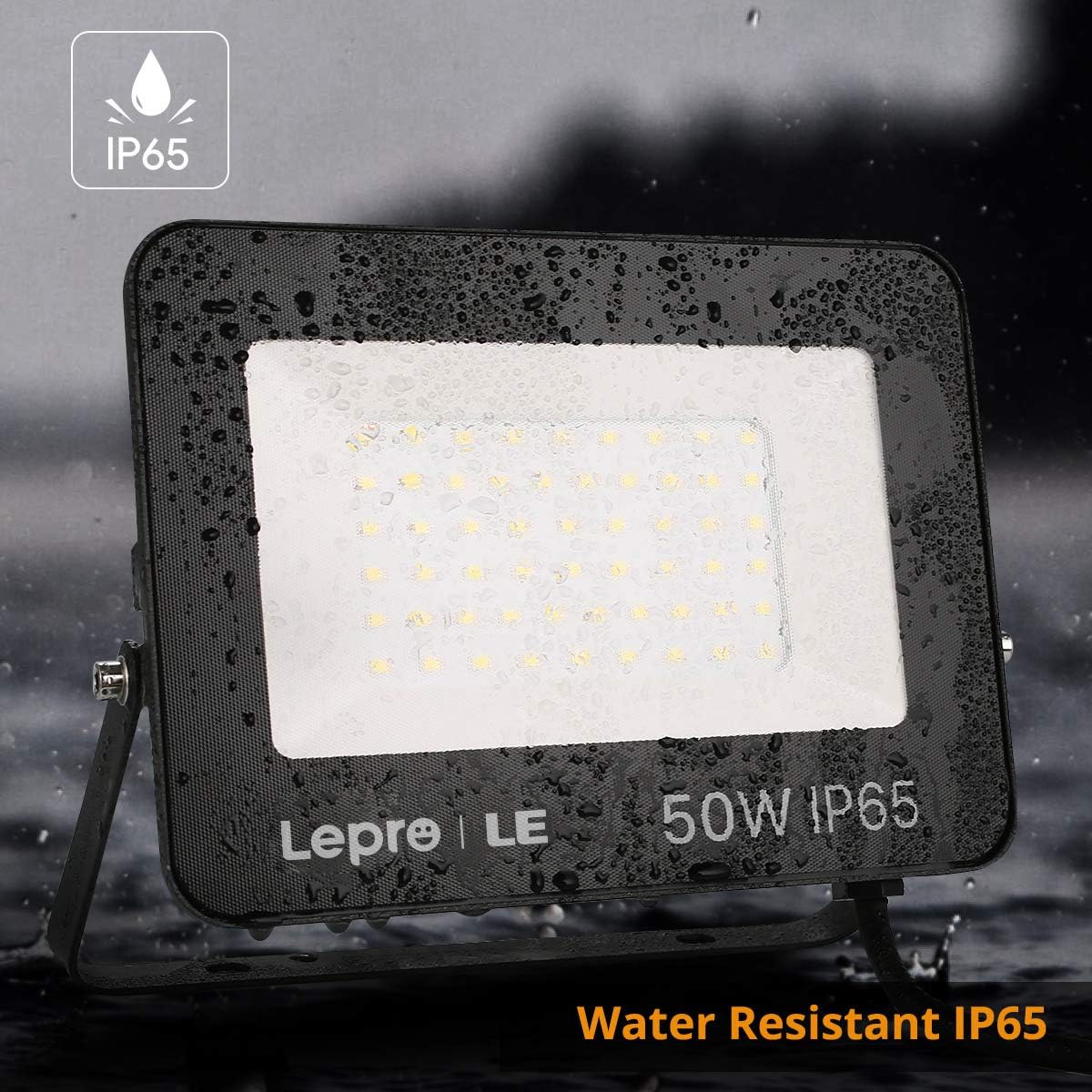 Lepro 50W LED Strahler Außen 2 Stücke, 4250LM Superhell Außenstrahler, IP65 Wasserdicht LED Fluter, 5000K Kaltweiß LED Scheinwerfer, Außenlampe für Garten, Innenhöfe, Garage, Hotel, Sportplatz