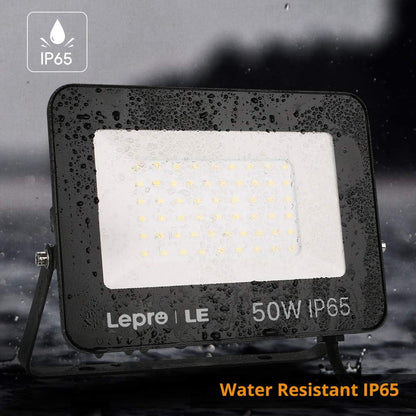 Lepro 50W LED Strahler Außen 2 Stücke, 4250LM Superhell Außenstrahler, IP65 Wasserdicht LED Fluter, 5000K Kaltweiß LED Scheinwerfer, Außenlampe für Garten, Innenhöfe, Garage, Hotel, Sportplatz