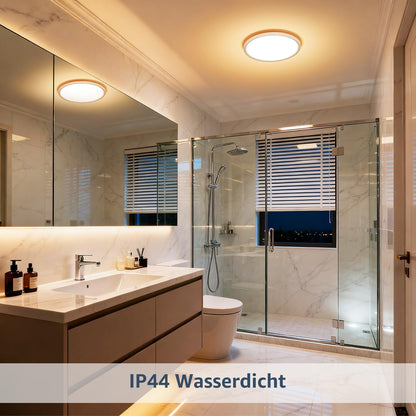 Lepro Deckenlampe 18W, IP44 Wasserfest Deckenleuchte，3000K 1800LM Badezimmer Lampe, Warmweiß Deckenleuchte Badezimmer, ideal Badezimmerlampe Decke für Bad Schlafzimmer Flur Küche Wohnzimmer, Ø22cm