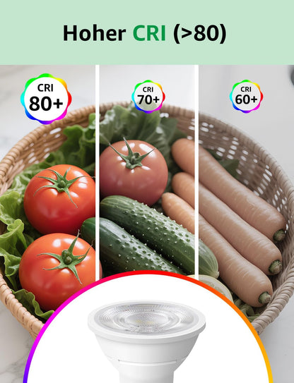 Lepro GU10 LED Neutralweiß 2W Lampe, 4000K, 360 Lumen, 38° Abstrahlwinkel, Nicht dimmbar Reflektorlampe, Energiesparendes GU10 LED Leuchtmittel für Wohnzimmer, Küche, Schlafzimmer, 2 Stück