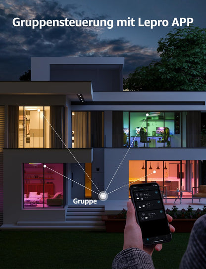 Lepro 24W LED Deckenlampe, LED Deckenleuchte IP54 Wasserfest, 4000K 2200LM Badezimmer Lampe, Rund Badlampe Decke, ideal für Bad Schlafzimmer Flur Küche Wohnzimmer, Neutralweiß, Ø26.5cm