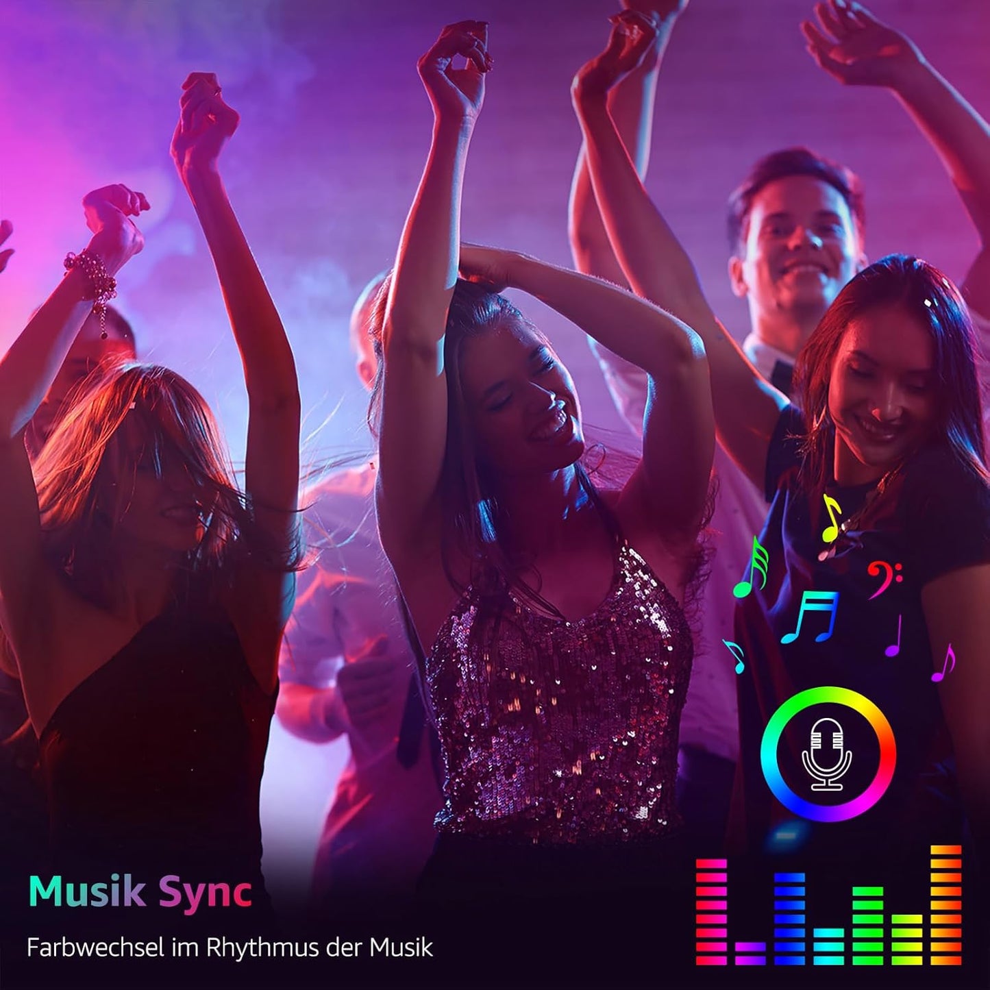 Lepro LED Strip 15M(2x7.5M), LED Streifen Musik Lichterkette mit Fernbedienung, Band Lichter, RGB Dimmbar Lichtleiste Light, Lichtband Leiste, Bunt Kette für Party Weihnachten Deko