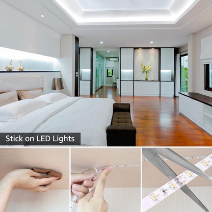 Lepro LED Strip Kaltweiß, 5M LED Streifen 12V Selbstklebend, LED Band mit 300 Stück 2835 LEDs, 6000K 2300 Lumen Weiß Dimmbar Leiste, Kaltweiss DIY Lichtband für Innen Heim Küche Deko,Kein Netzteil