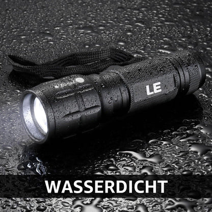 Lighting EVER LE LED Taschenlampe Klein, Extrem Hell & Zoombar Mini Taschenlampen Batteriebetrieben für Kinder, Wasserdichte Handlampe für Camping, Outdoor, Notfälle (2er-Pack)