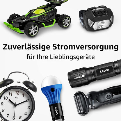 Lepro AAA Batterien, 24 Stück, Alkaline Batterie AAA mit 1.5V - Langlebig, Leistungsstark & Auslaufsicher, Ideal für Fernbedienungen, Spielzeug, Uhren, Taschenlampe UVM