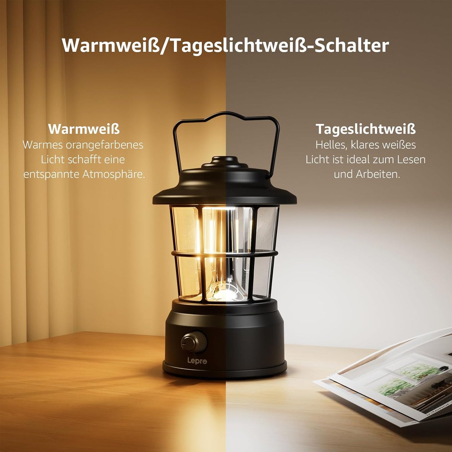 Lepro USB LED Campinglampe£¬Black