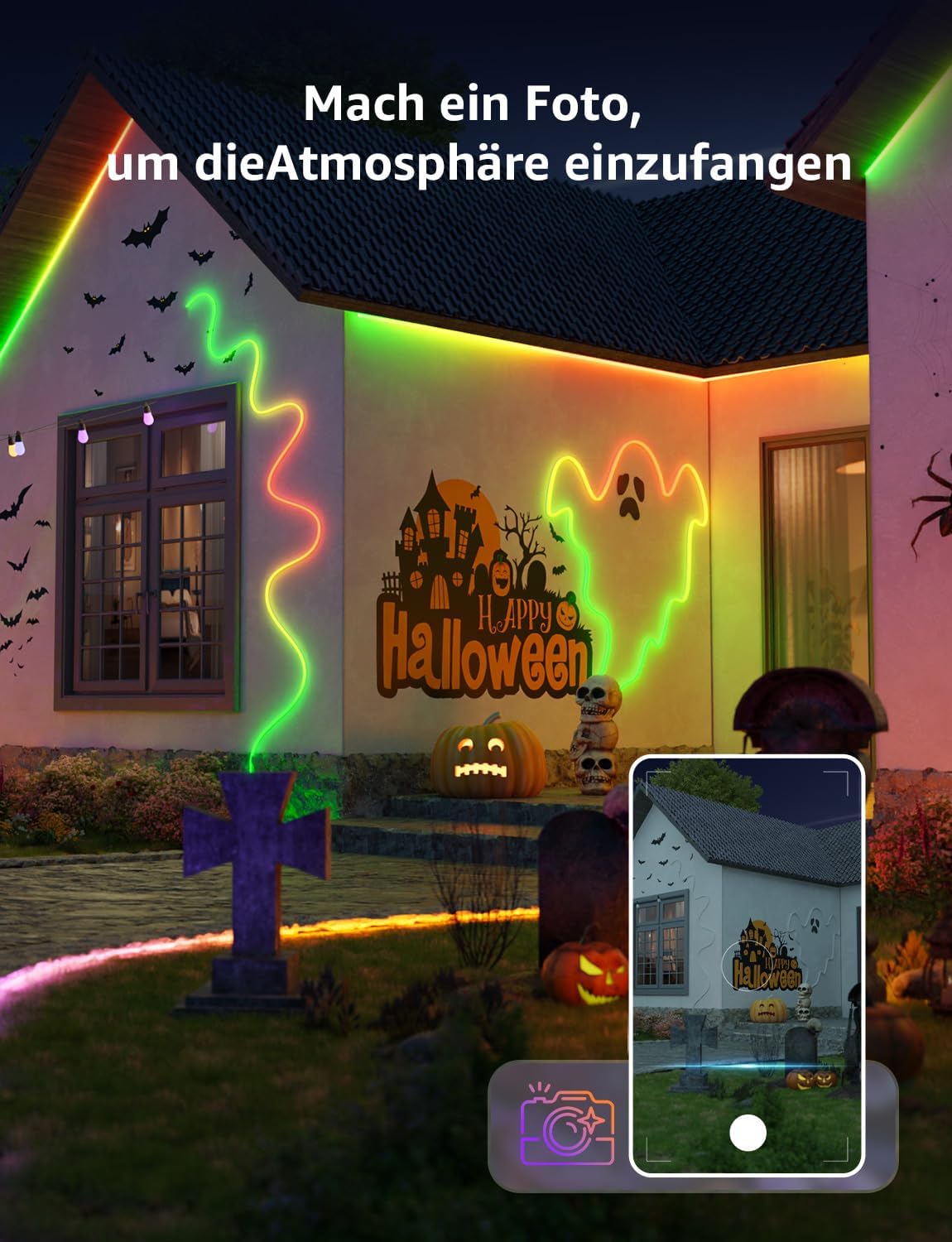 Lepro Neon AI LED Strip 3m, RGB LED Streifen mit App-, Musik- und Sprachsteuerung, kompatibel mit Alexa & Google Assistant, für Wohnzimmer, Gaming, Party, Wanddeko, Personalisierter KI-Lichtdesigner