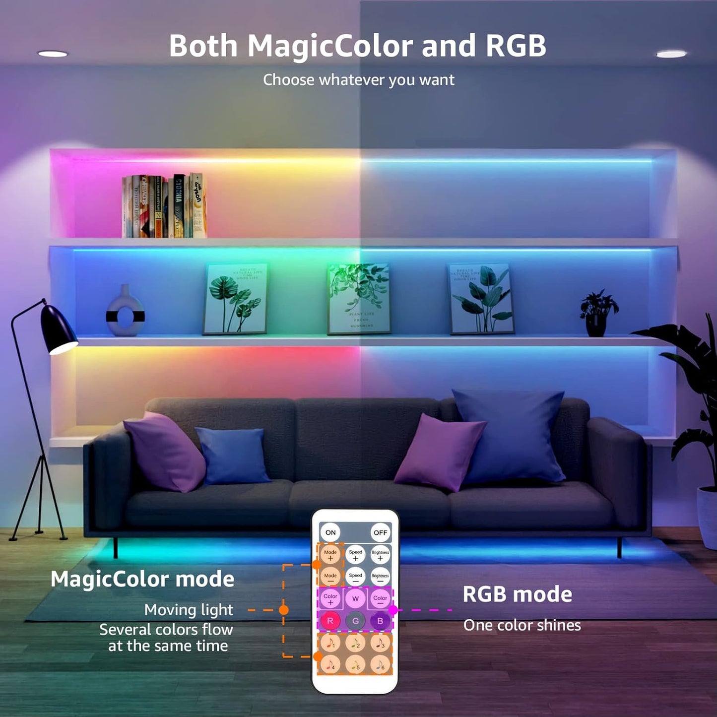 Lepro MagicColor LED Strip 10M(2x5M), 300 LEDs Streifen Dreamcolor, Lichterkette MagicColor, Musik Band mit Fernbedienung, Lichtband , Dimmbar Lichtleiste für Party Weihnachten Deko