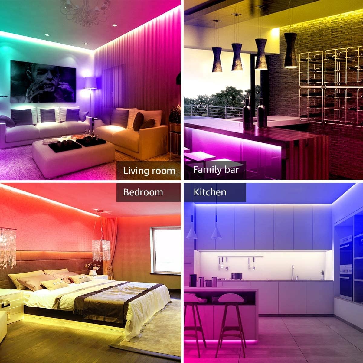 Lepro LED Strip 20M(2x10M), LED Streifen Musik Lichterkette mit Fernbedienung, Band Lichter, RGB Dimmbar Lichtleiste Light, Lichtband Leiste, Bunt Kette für Party Weihnachten Deko