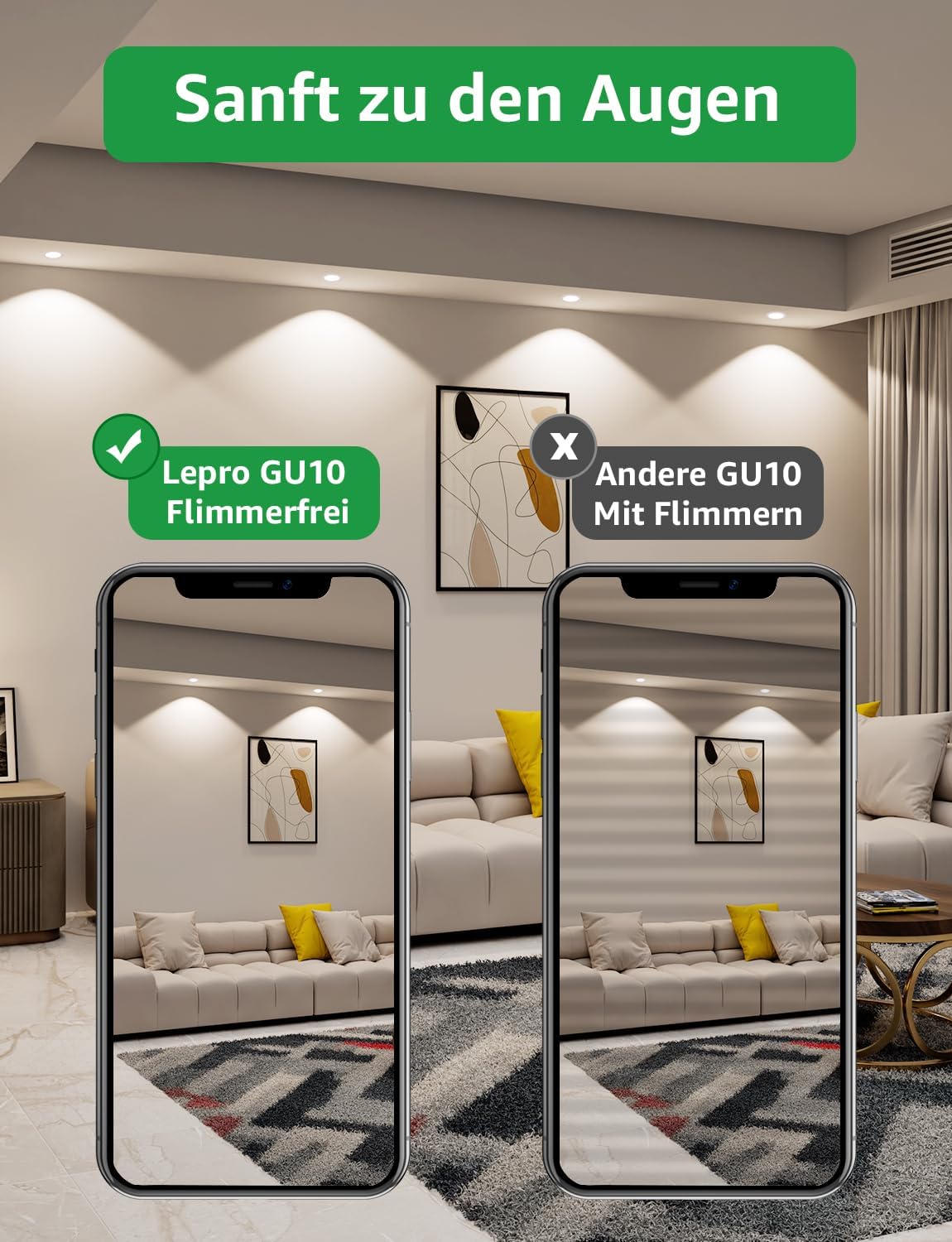 Lepro Energieklasse A GU10 LED Neutralwei? Lampe, 3.3W 4000K 590lm, Nicht Dimmbar Leuchtmittel, Energiesparendes GU 10 LED Spot, 100¡ã Abstrahlwinkel f¨¹r K¨¹che, Badezimmer, Arbeitsfl?che, 5 St¨¹ck