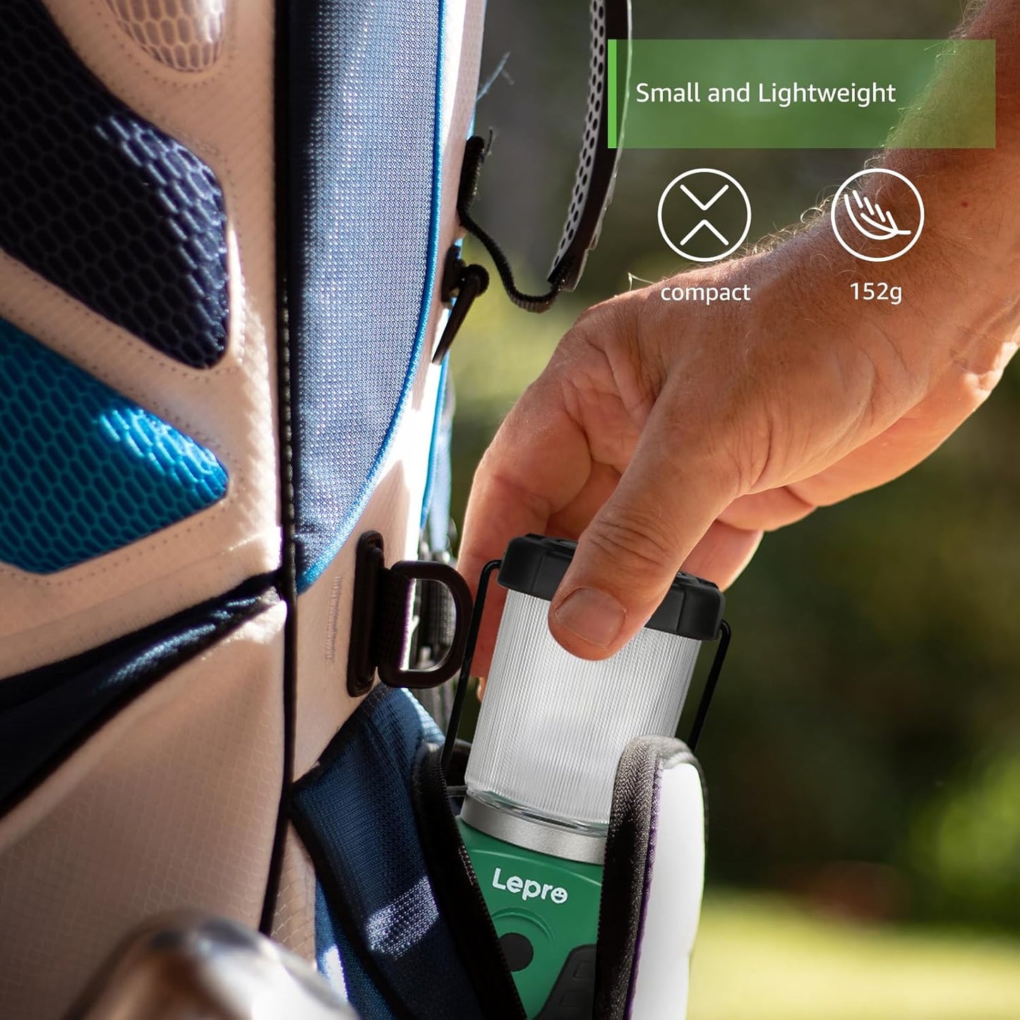 Lepro LED Campinglampe, Mini Camping Laterne, 350LM, 4 Lichtmodi, 3 AA Batterie batteriebetriebene Suchscheinwerfer Camping Lampen mit Bügel & Haken, Batterie nicht enthalten